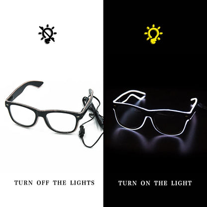 LED Bril – Neon Glow Zonnebril – Helder Verlichte Feestbril – Knipperende EL-draad Bril – Lichtgevende Gafas – Origineel Geschenk