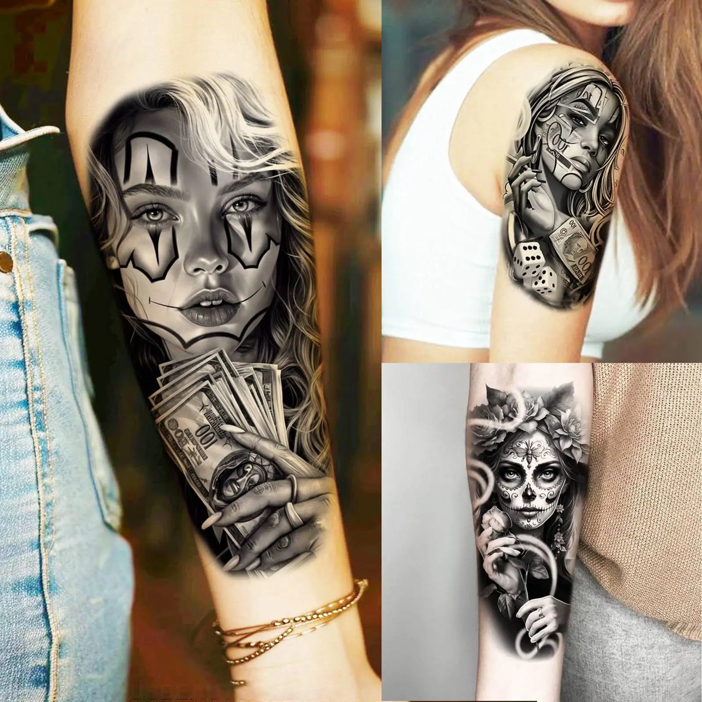 70x Chicano-Style Tijdelijke Tattoos – Stoere & Realistische Tattoo Stickers!