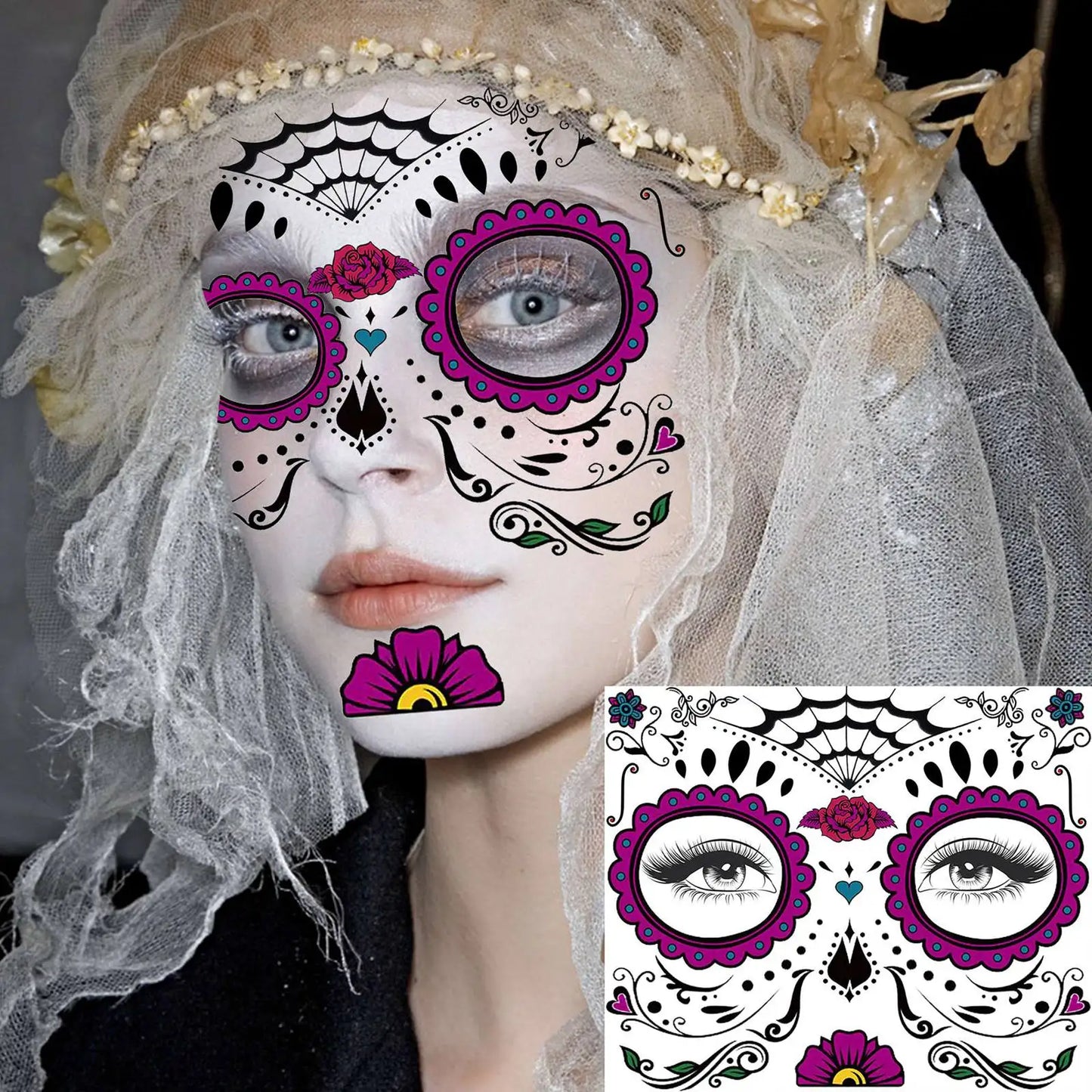 4x Horror Gezichtstattoos – Stikmond, Zombie & Monster Looks!