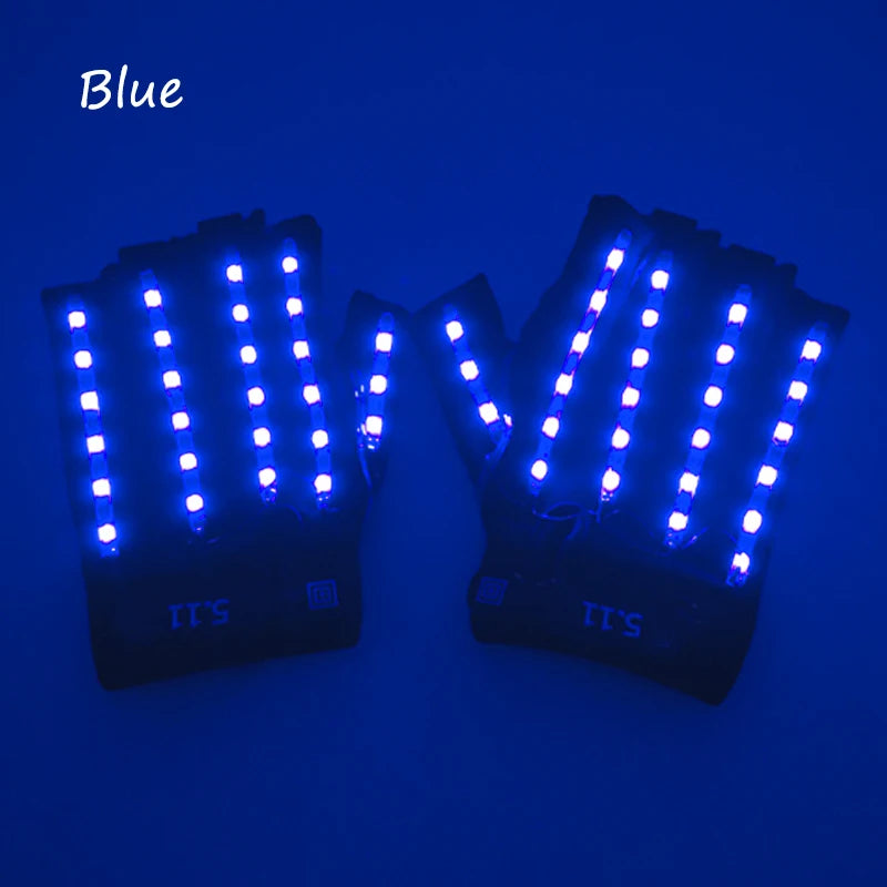Kleurrijke Lichtgevende Brillen – Nachtclub, Verjaardagsfeestjes, Disco Accessoires – Futuristische Soldaten LED Zonnebril – LED Wolverine Handschoenen