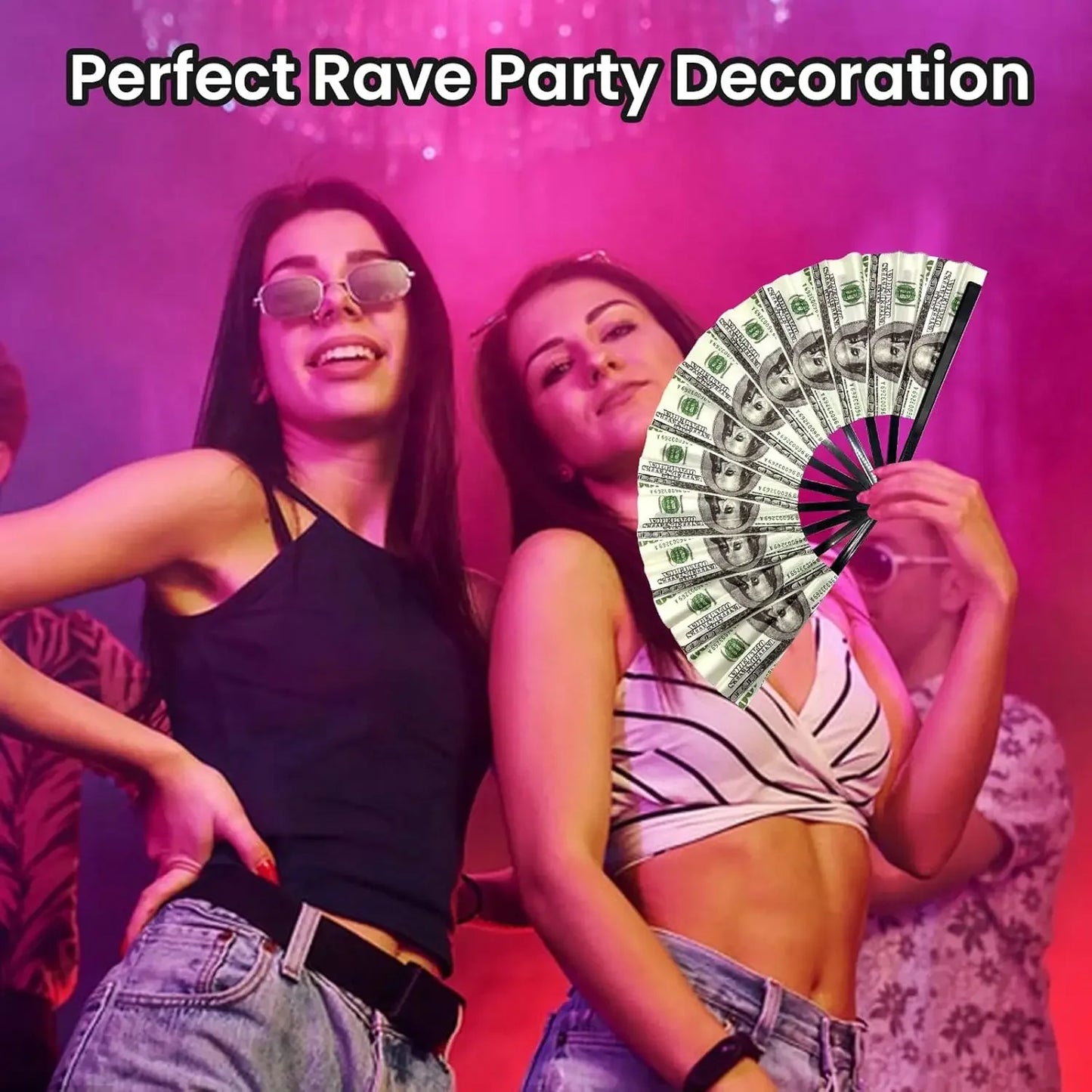 33cm Grote Opvouwbare Rave Waaier

Chinees/Japans Design | Reflecterend & Kleurrijk Gradient | Voor Festivals, Dans & Party