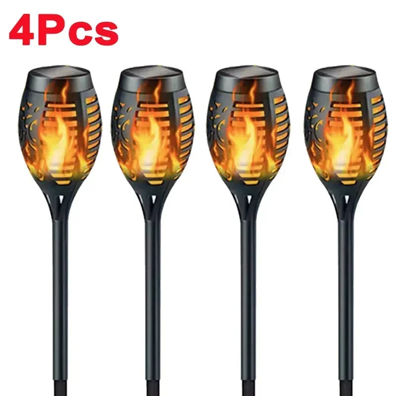 Solar Flame Torch Light – 1/2/4/6/8/10/12 stuks  Waterdichte Tuinfakkels met Realistisch Vlameffect | Voor Tuin, Pad & Terras