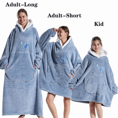 Winter Hoodies en Sweatshirts voor Dames en Heren – Extra Lang, Warm en Zacht Fleece – Giant TV Oversized Deken met Lange Flanellen Mouwen