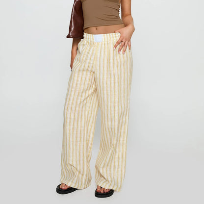 Dames Broek met Strepen – Casual, Comfortabel & Los Model  Elastische Taille | Perfect voor Zomer, Vakantie & Dagelijks Gebruik
