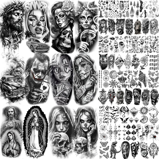 70x Chicano-Style Tijdelijke Tattoos – Stoere & Realistische Tattoo Stickers!