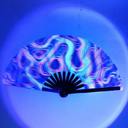 Kung Fu Waaier met UV-inkjetprint en Fluorescerend Effect – Perfect voor Feesten & Cadeaus