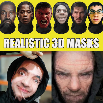 Grappig 3D Patroon Masker – Realistisch Elastisch Gaas Volledig Gezichtsmasker | Unisex Halloween & Cosplay Accessoire

Val op tijdens Halloween, feestjes of cosplay met dit unieke 3D patroon masker! Gemaakt van elastisch g