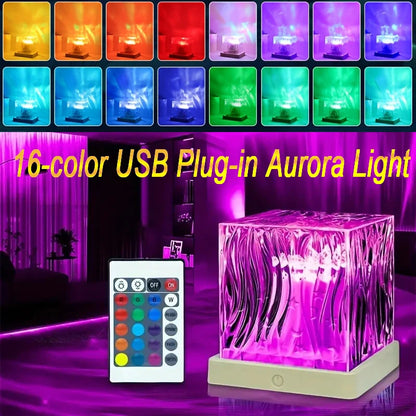 LED Ocean Wave Projector – Aurora Lamp met 16 Kleuren & Automatische Rotatie