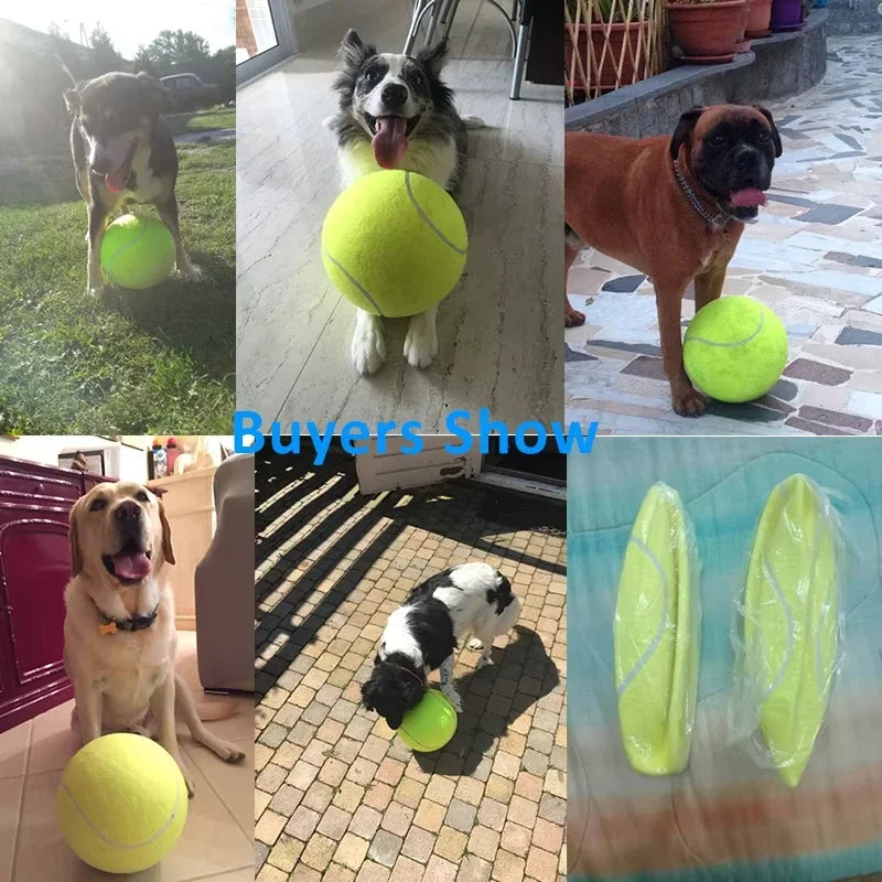 7/9,5 Inch Reusachtige Tennisbal – Opblaasbaar Hondenspeelgoed voor Training – 24 cm Grote Tennisbal met Luchtpomp – Interactief Speelgoed voor Honden