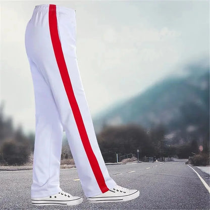 White Casual Sports Pants for Men And Women Summer Square Dance Straight Leg School Pants Large Size Leisure Sports Trousers
