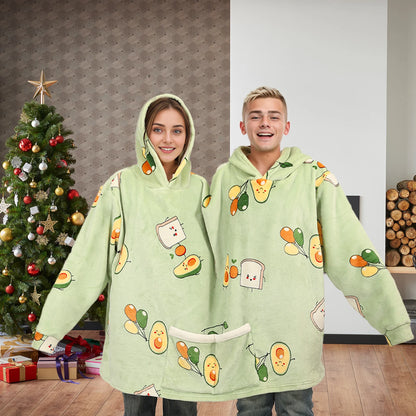 Lovers Double Snuggie – Popcorn Couple Hoodie Deken