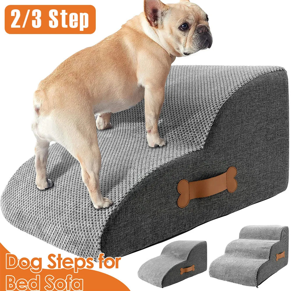 2/3 Trapjes voor Honden en Katten – Ananasfluweel, Antislip & Zachte Sponsvulling
Veilige Pet Steps voor Kleine Honden, Puppy’s en Katten