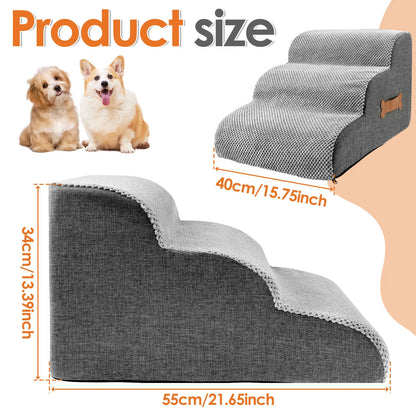 2/3 Trapjes voor Honden en Katten – Ananasfluweel, Antislip & Zachte Sponsvulling
Veilige Pet Steps voor Kleine Honden, Puppy’s en Katten