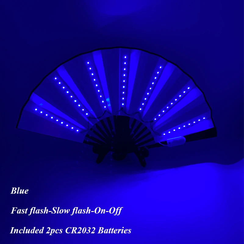 13 inch Oplaadbare LED Waaier – Kleurrijk, Opvallend & Perfect voor Feestjes!
