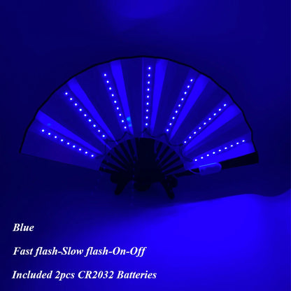 13 inch Oplaadbare LED Waaier – Kleurrijk, Opvallend & Perfect voor Feestjes!