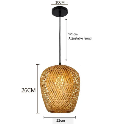 Bamboe Hanglamp – Handgevlochten Rotan Plafondlamp | Natuurlijke Sfeerverlichting voor Woonkamer, Eetkamer of Slaapkamer

Breng warmte en karakter in je interieur met deze prachtige handgemaakte bamboe hanglamp. De gevlocht