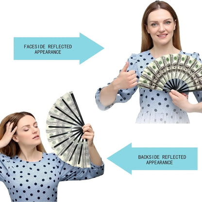 33cm Grote Opvouwbare Rave Waaier

Chinees/Japans Design | Reflecterend & Kleurrijk Gradient | Voor Festivals, Dans & Party