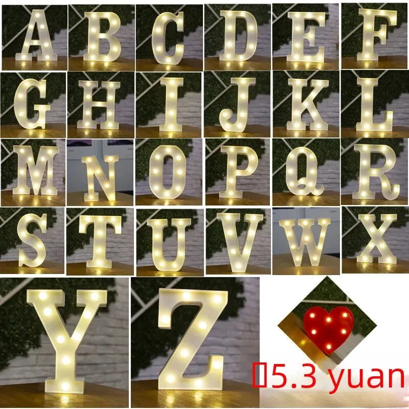 LED Tafellamp – 26 Engelse Letters Kleurrijke Verlichting voor Feest, Bruiloft, Verjaardag & Speciale Momenten