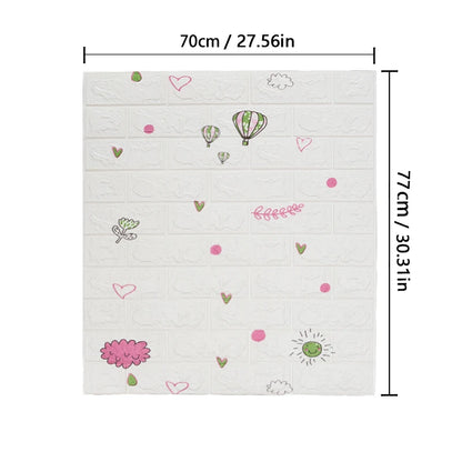 Set van 1-10 Stuks 70x77 cm 3D Zelfklevend Behang – Bakstenen Muurstickers – Woondecoratie – DIY Slaapkamer Behang