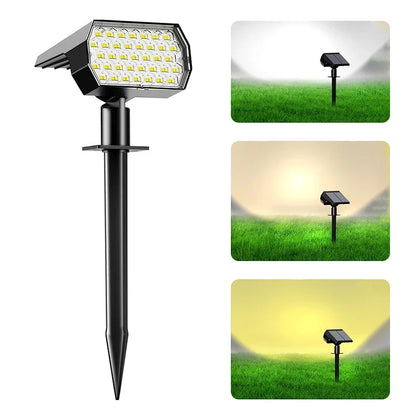 ‌74 LED Solar Spotlights – 3 Kleuren | IP65 Waterdicht 2-in-1 Tuinverlichting voor Oprit, Pad, Tuin & Landschap