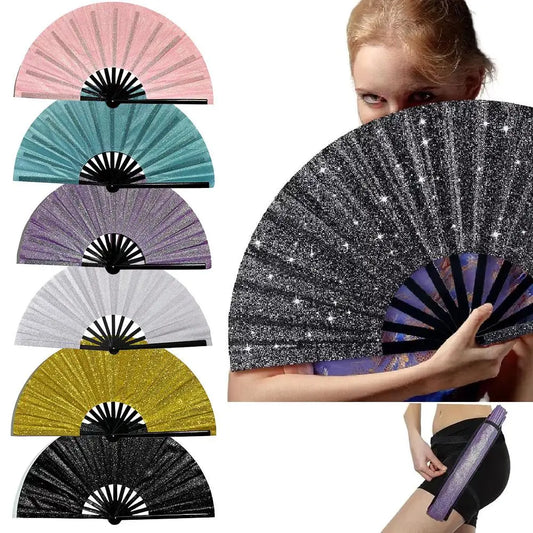 13-Inch Glitter Kung Fu Handwaaier – Traditioneel Bamboeraam met Decoratieve Stof – Opvouwbare Waaier in Chinese Stijl – Voor Feesten
CLACK waaier