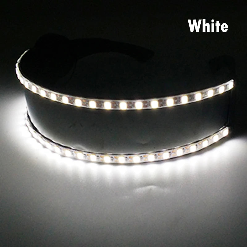 Kleurrijke Lichtgevende Brillen – Nachtclub, Verjaardagsfeestjes, Disco Accessoires – Futuristische Soldaten LED Zonnebril – LED Wolverine Handschoenen