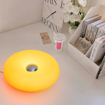 Bauhaus tafellamp met USB-aansluiting – nachtlampje voor slaapkamer, woon- en eetkamer – decoratieve donutvormige sfeerlamp