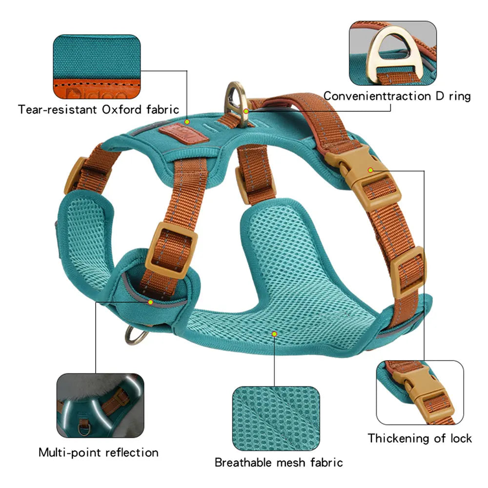 HP308--Reflective Durable Pet Harness,Adjustable webbing make the harness Well-fitting for dogs.Soft mesh  under the fabric.