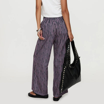 Dames Broek met Strepen – Casual, Comfortabel & Los Model  Elastische Taille | Perfect voor Zomer, Vakantie & Dagelijks Gebruik