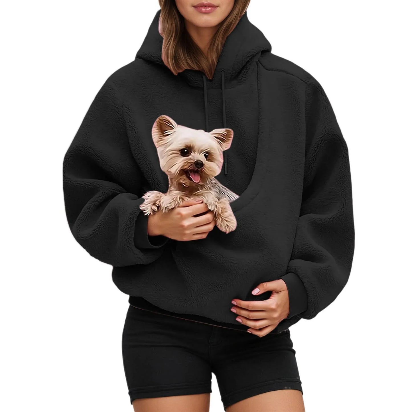 Fleece Hoodie met Huisdierzak – Warm, Zacht & Perfect voor Dierenliefhebbers 🐾