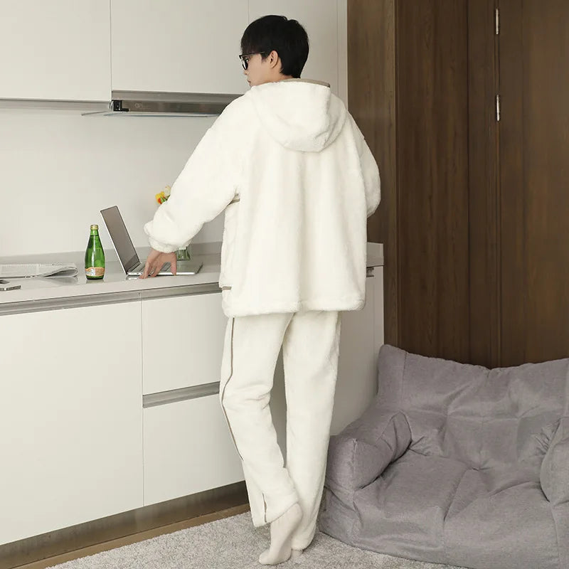 Plus Size Dubbellaagse Fleece Pyjama voor Heren – M t/m 8XL