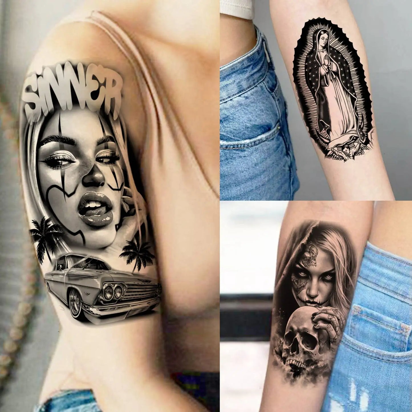70x Chicano-Style Tijdelijke Tattoos – Stoere & Realistische Tattoo Stickers!