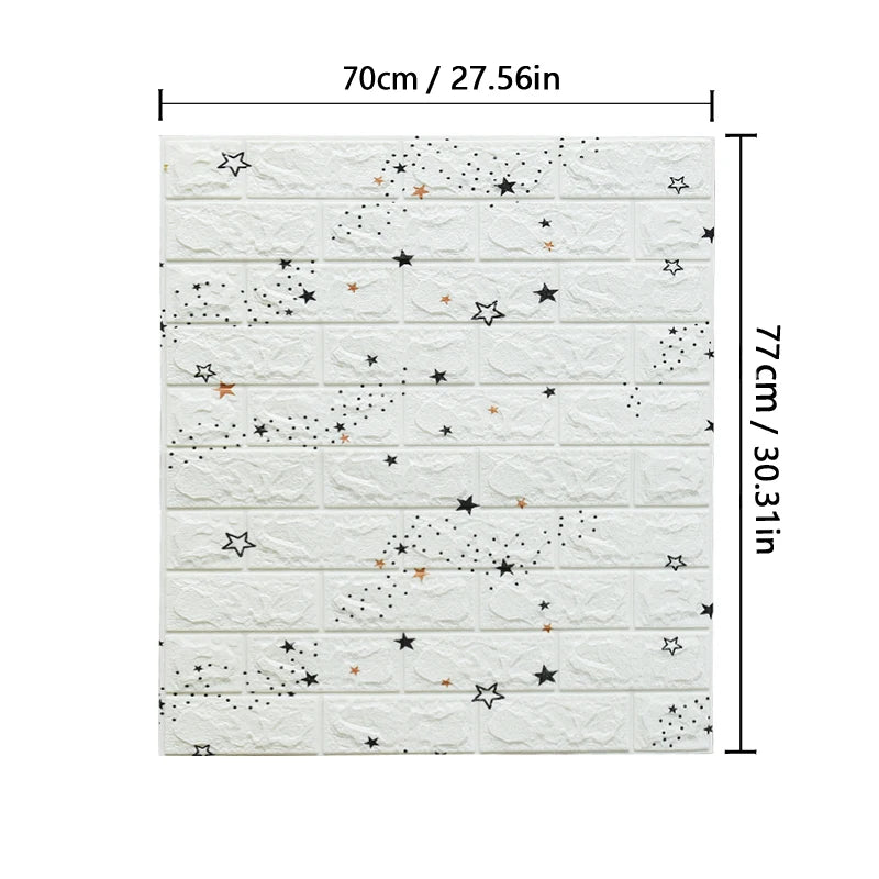 Set van 1-10 Stuks 70x77 cm 3D Zelfklevend Behang – Bakstenen Muurstickers – Woondecoratie – DIY Slaapkamer Behang