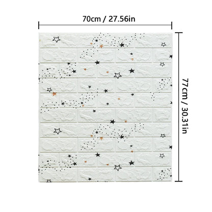 Set van 1-10 Stuks 70x77 cm 3D Zelfklevend Behang – Bakstenen Muurstickers – Woondecoratie – DIY Slaapkamer Behang