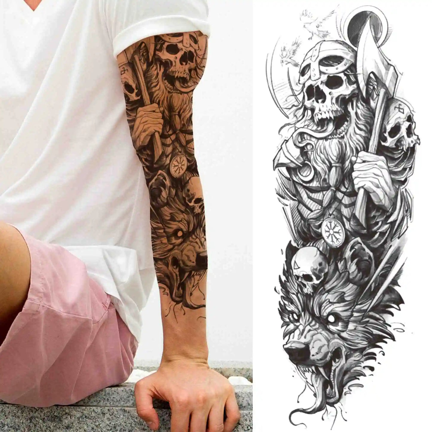 Full Arm Tijdelijke Tattoo Sleeves – Realistische Fake Tattoos voor Mannen & Vrouwen