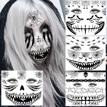 4x Horror Gezichtstattoos – Stikmond, Zombie & Monster Looks!