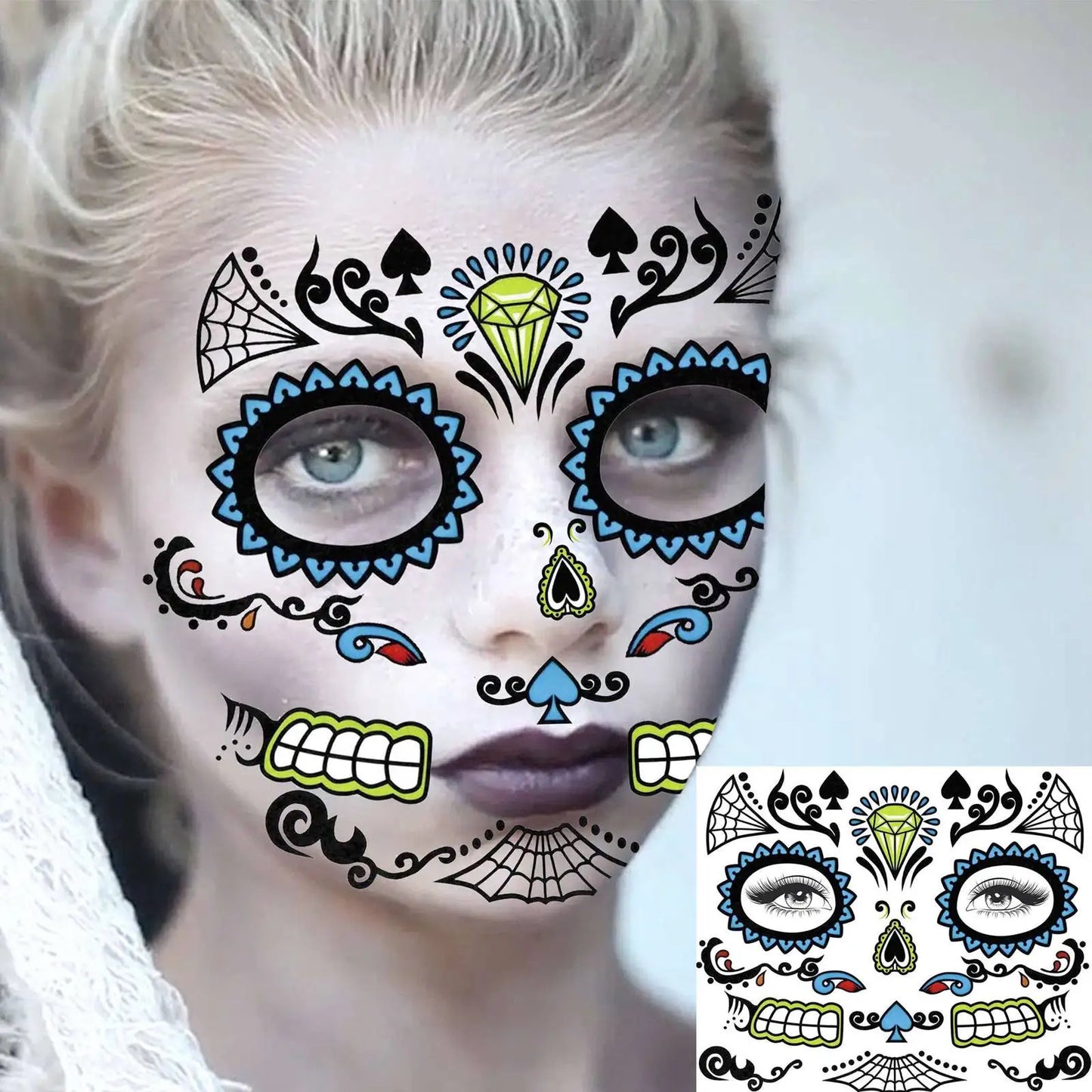 4x Horror Gezichtstattoos – Stikmond, Zombie & Monster Looks!