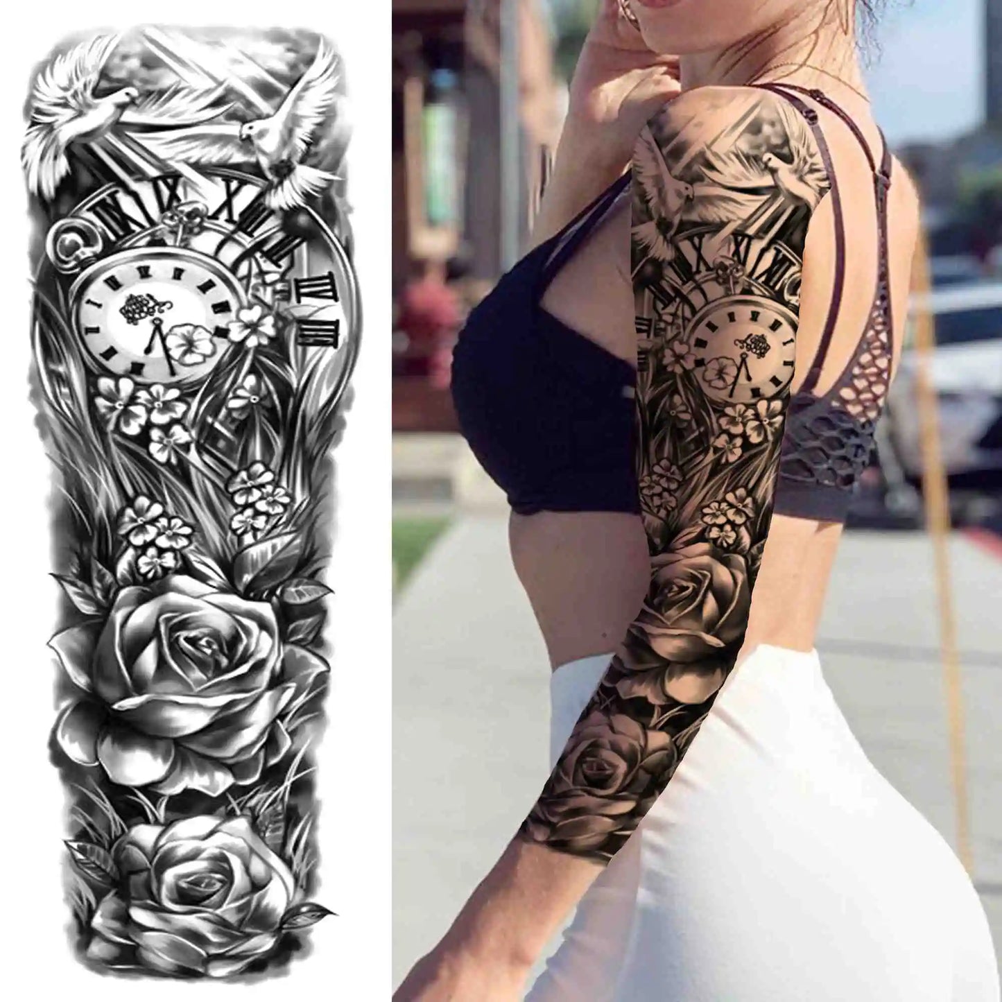 Full Arm Tijdelijke Tattoo Sleeves – Realistische Fake Tattoos voor Mannen & Vrouwen