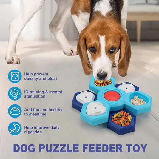 Interactieve slowfeeder voerbak – duurzaam latex – puzzelbord voor honden en katten – anti-verveling huisdierspeelgoed – helpt schrokken voorkomen – IQ-training en voerbak in één