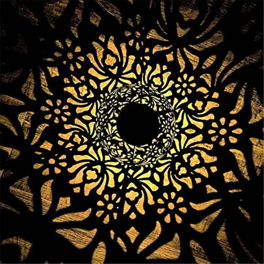 Solar Tuin Hanglamp – IJzeren Art Design Waterdicht | Holle Projectie | Sfeervolle LED Buitenverlichting