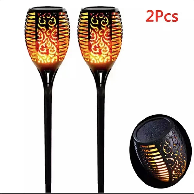 Solar Flame Torch Light – 1/2/4/6/8/10/12 stuks  Waterdichte Tuinfakkels met Realistisch Vlameffect | Voor Tuin, Pad & Terras