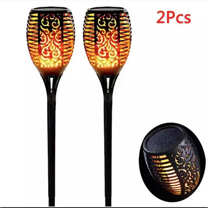 Solar Flame Torch Light – 1/2/4/6/8/10/12 stuks  Waterdichte Tuinfakkels met Realistisch Vlameffect | Voor Tuin, Pad & Terras