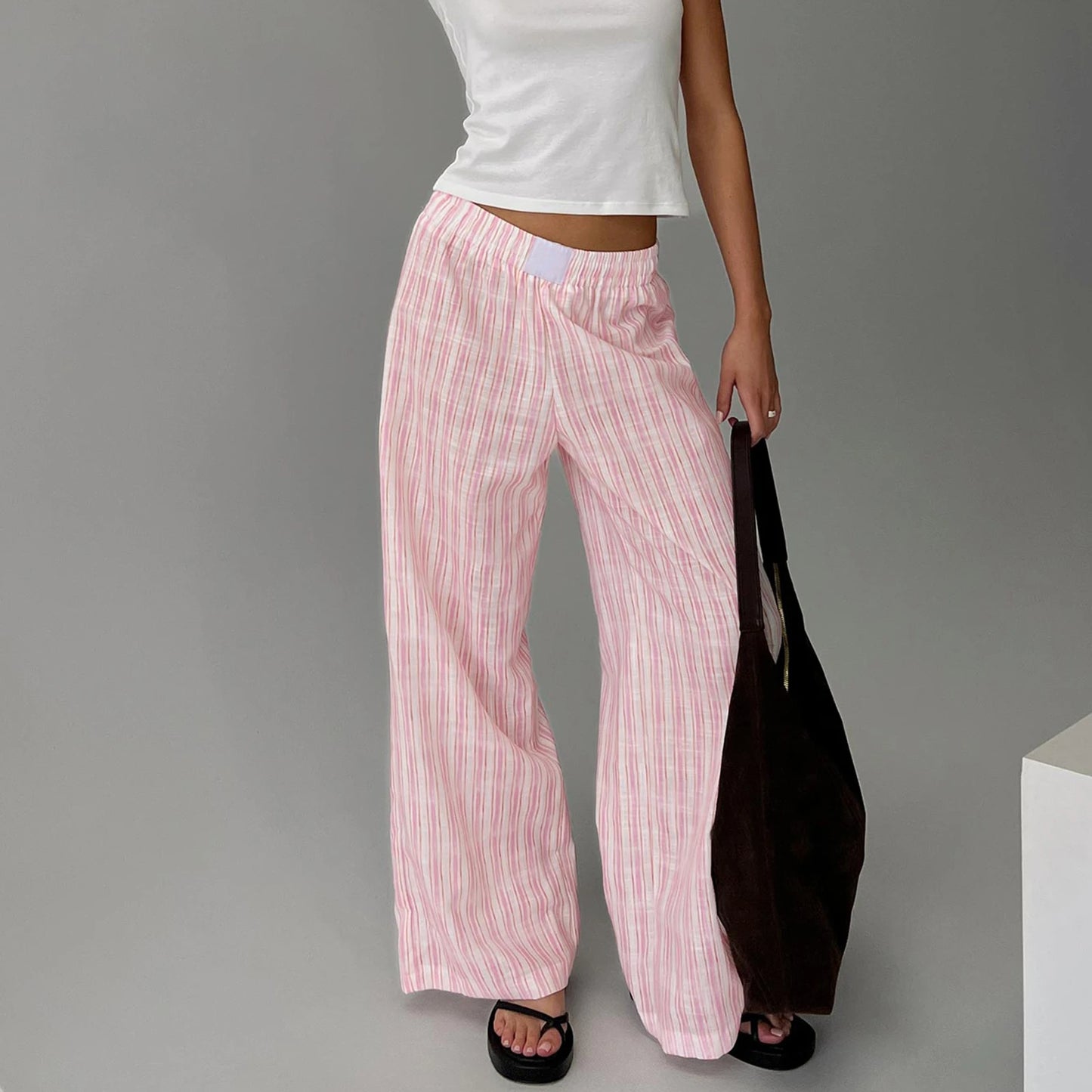 Dames Broek met Strepen – Casual, Comfortabel & Los Model  Elastische Taille | Perfect voor Zomer, Vakantie & Dagelijks Gebruik