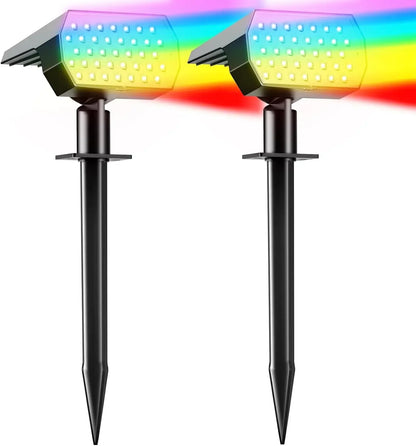 ‌74 LED Solar Spotlights – 3 Kleuren | IP65 Waterdicht 2-in-1 Tuinverlichting voor Oprit, Pad, Tuin & Landschap