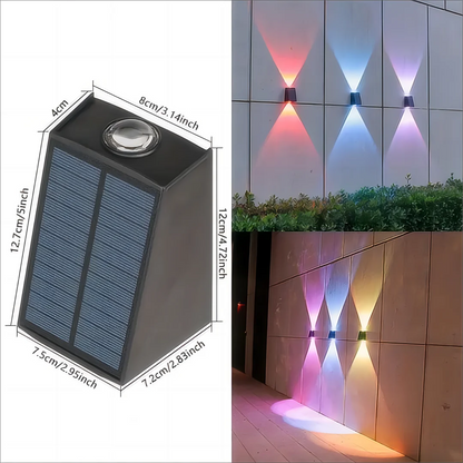 Solar Buiten Wandlamp – Up & Down Licht Waterdicht | Sfeervolle Tuin- & Villa Verlichting | Decoratieve LED Wandlamp