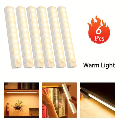 6-delige Set Draadloze Oplaadbare LED Nachtlampjes
Met Bewegingssensor | Voor Kast, Keuken, Trap, Garderobe & Meer