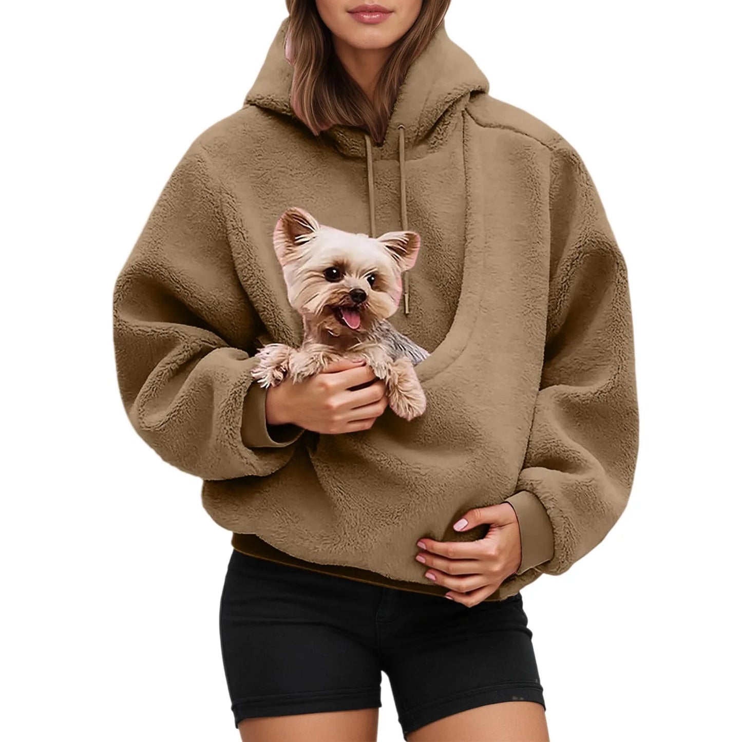 Fleece Hoodie met Huisdierzak – Warm, Zacht & Perfect voor Dierenliefhebbers 🐾