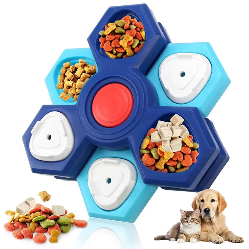 Interactieve slowfeeder voerbak – duurzaam latex – puzzelbord voor honden en katten – anti-verveling huisdierspeelgoed – helpt schrokken voorkomen – IQ-training en voerbak in één