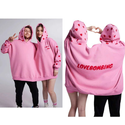 Lovers Double Snuggie – Popcorn Couple Hoodie Deken