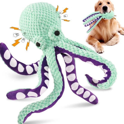 Pluche octopus hondenspeeltje – interactief met geluid – stevig en duurzaam – geschikt voor grote en kleine honden – ideaal tegen verveling en als speelkameraad voor thuisgebruik
